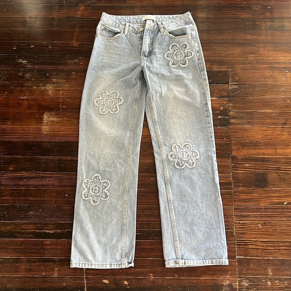 Angel Kiss Floral Patchwork Womens Jeans 3/26 - Picture 2 of 4